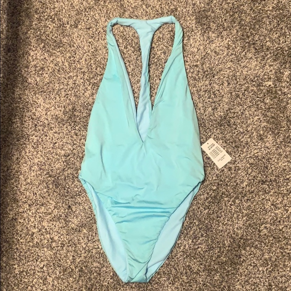 Deep plunge one-piece swimsuit
